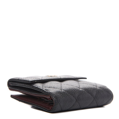 Chanel Caviar Quilted Compact French Flap Wallet Black 3 of 12