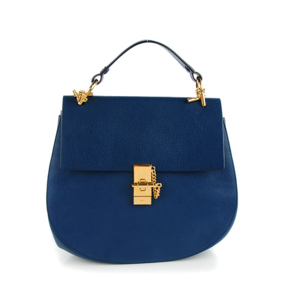 Chloe Grained Lambskin Large Drew Shoulder Bag Factory Blue 1 of 7