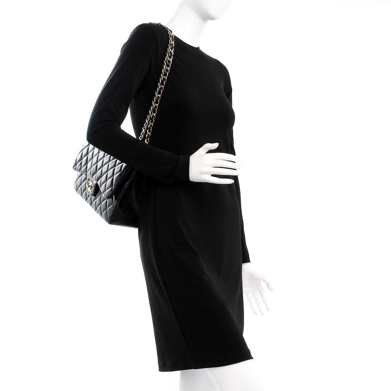 Chanel Lambskin Quilted Jumbo Double Flap Black 2 of 11