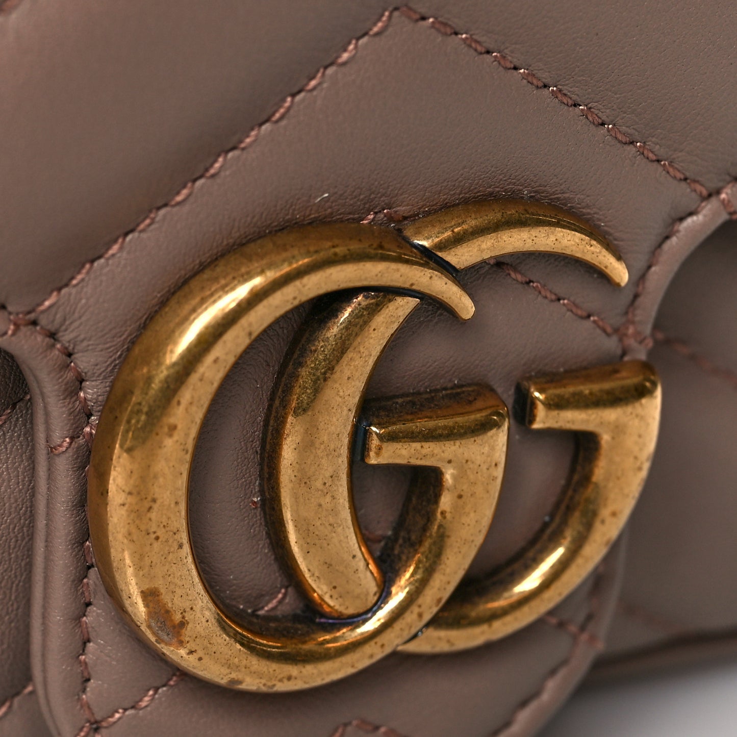 Calfskin Matelasse Super Mini GG Marmont Shoulder Bag Porcelain Rose
