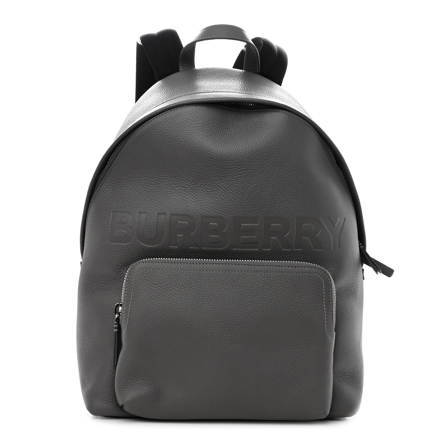 Burberry Calfskin Logo Embossed Backpack Charcoal Grey 1 of 11