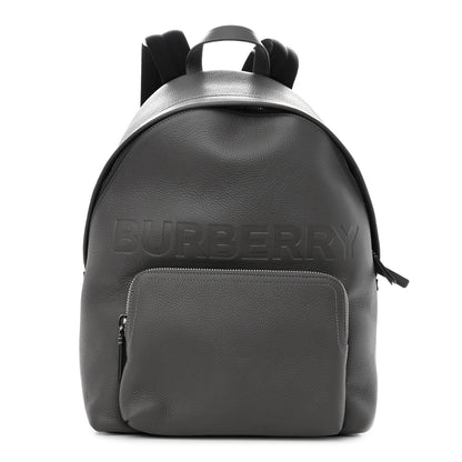 Burberry Calfskin Logo Embossed Backpack Charcoal Grey 1 of 11