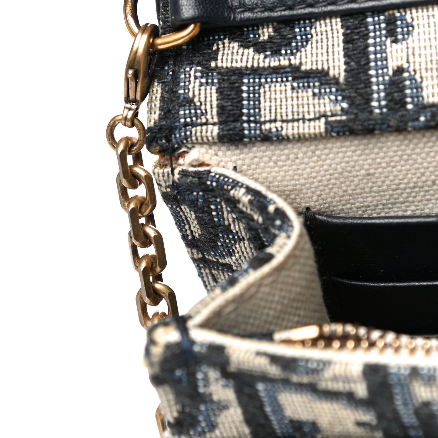 Oblique Saddle Chain Pouch Blue