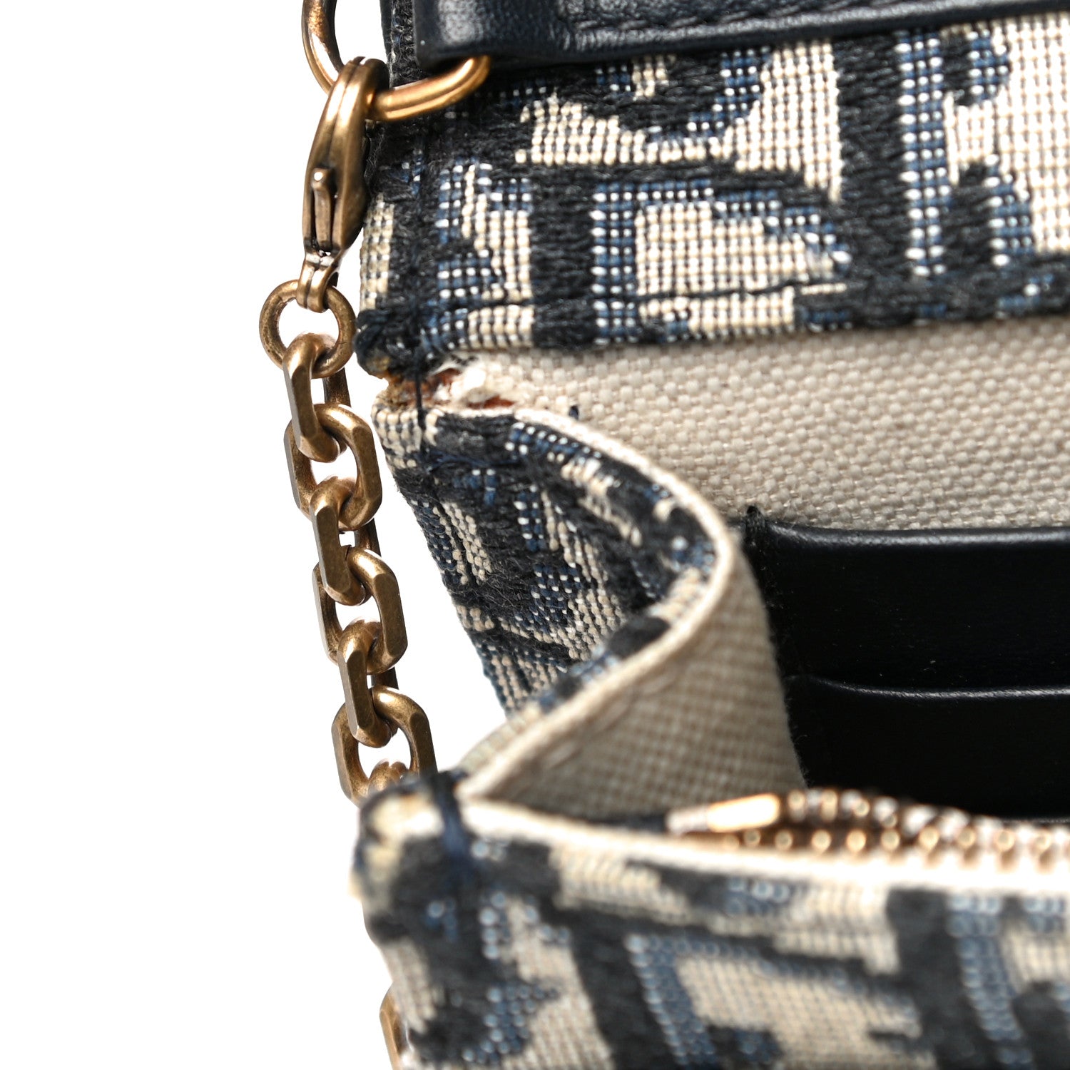 Christian Dior Oblique Saddle Chain Pouch Blue 14 of 16