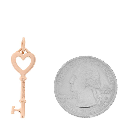 Tiffany 18K Rose Gold Mini Heart Key Pendant 2 of 4