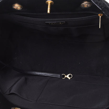Chanel Shearling Tweed Shopper Tote Black 4 of 4