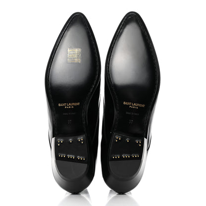Saint Laurent Patent Calfskin Joan Ankle Boots 37 Black 5 of 9