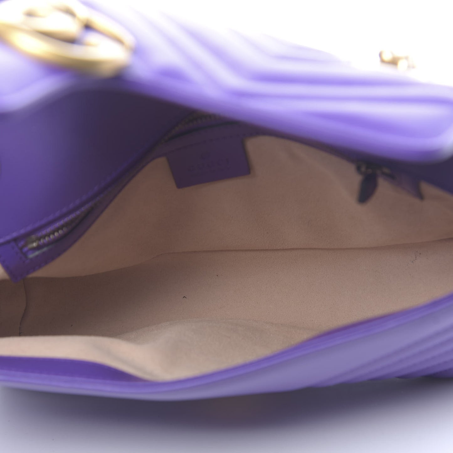 Calfskin Matelasse Small GG Marmont Shoulder Bag Shine Purple