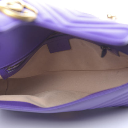 Gucci Calfskin Matelasse Small GG Marmont Shoulder Bag Shine Purple 5 of 10