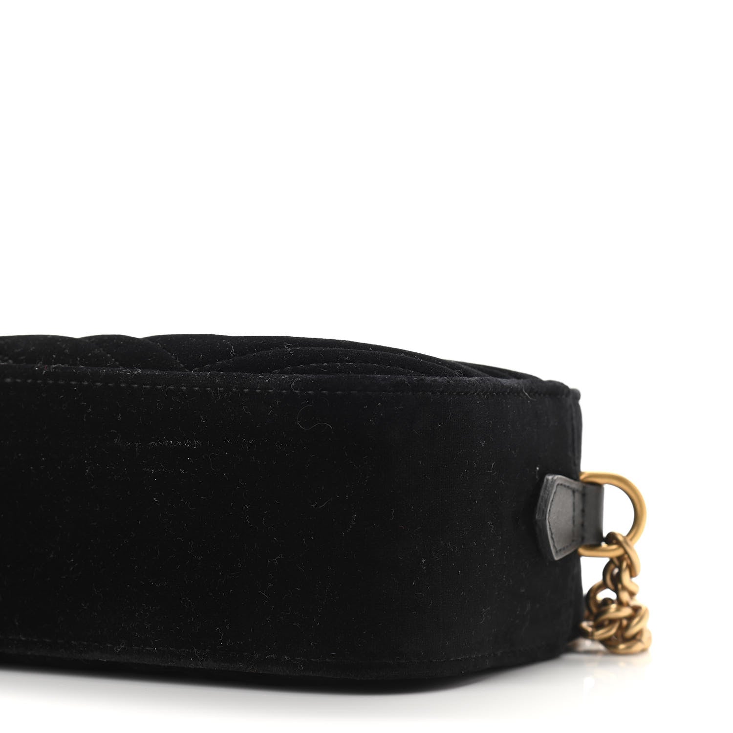 Gucci Velvet Matelasse Small GG Marmont Chain Shoulder Bag Black 11 of 11
