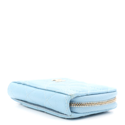 Chanel Caviar Quilted Zip Card Holder Light Blue 4 of 8