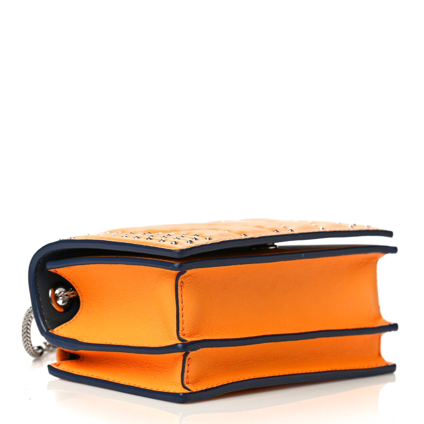 Lambskin Diamond Disco Mini Flap Crossbody Bag Orange
