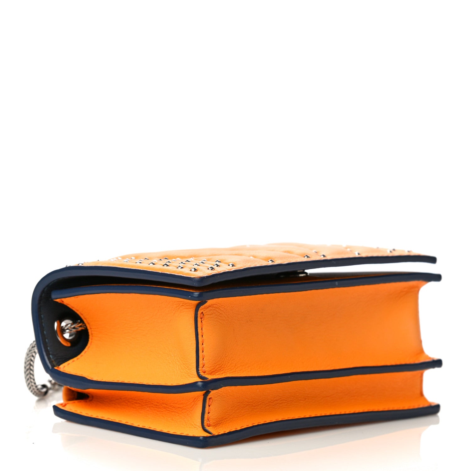 MCM Lambskin Diamond Disco Mini Flap Crossbody Bag Orange 4 of 18