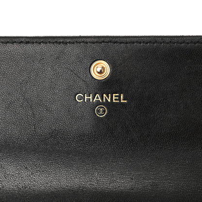 Chanel Shiny Goatskin Quilted Chanel 19 Flap Wallet Black 7 of 13