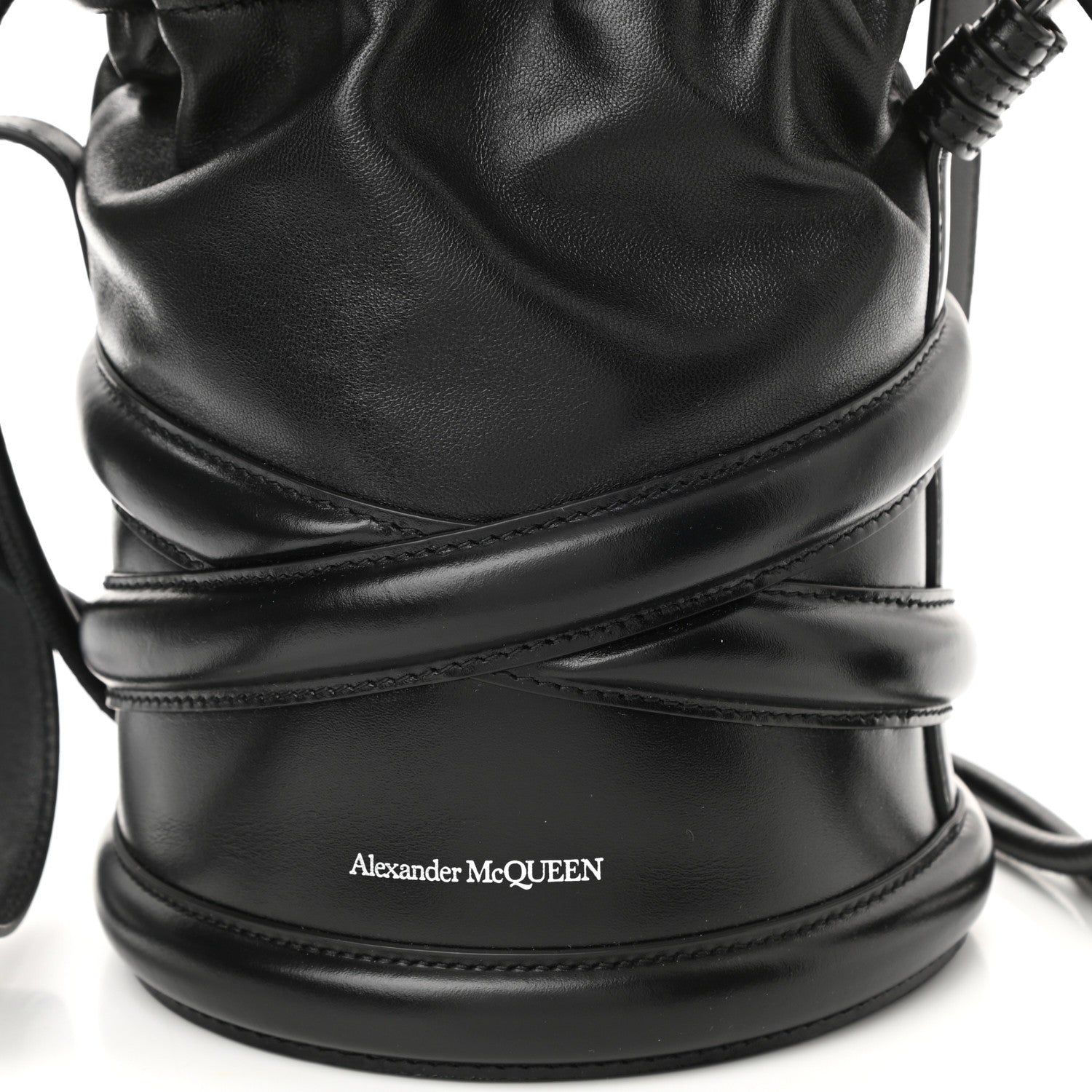 Alexander McQueen Calfskin The Soft Curve Drawstring Bag Black 8 of 10