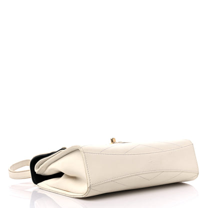 Chanel Calfskin Chevron Quilted Casual Trip Flap White 4 of 15