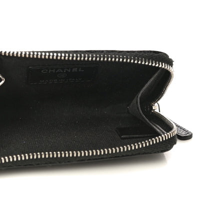 Chanel Caviar Camellia Embossed Key Holder Case Black 5 of 11