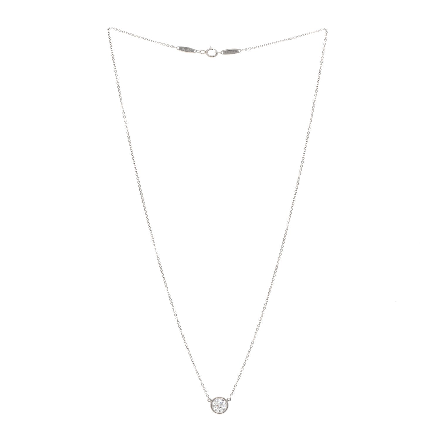 Tiffany Platinum Diamond .71ct Elsa Peretti Diamonds by the Yard Pendant Necklace 3 of 4