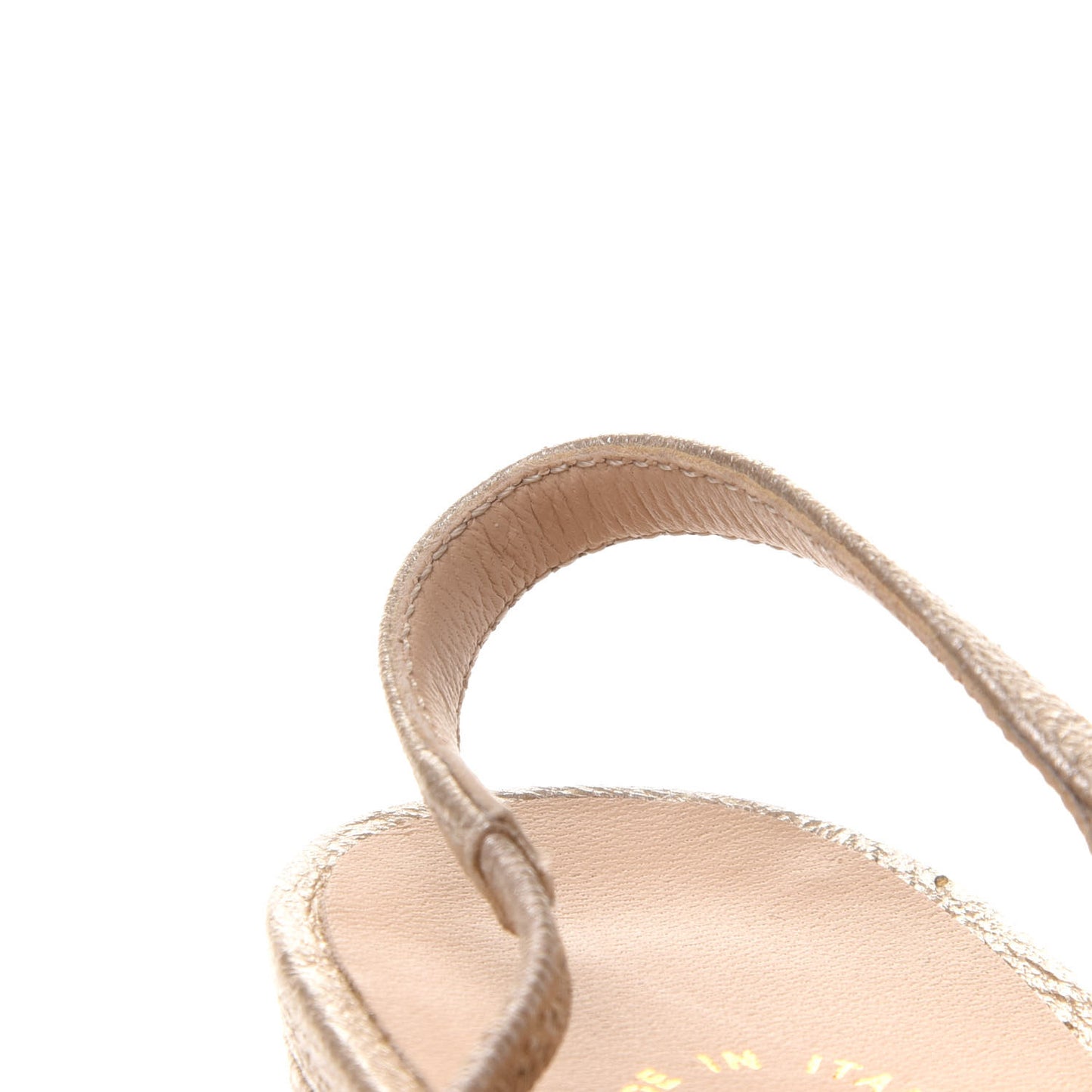 Metallic Lambskin Grosgrain Cap Toe CC Slingback Sandals 35 Gold Black