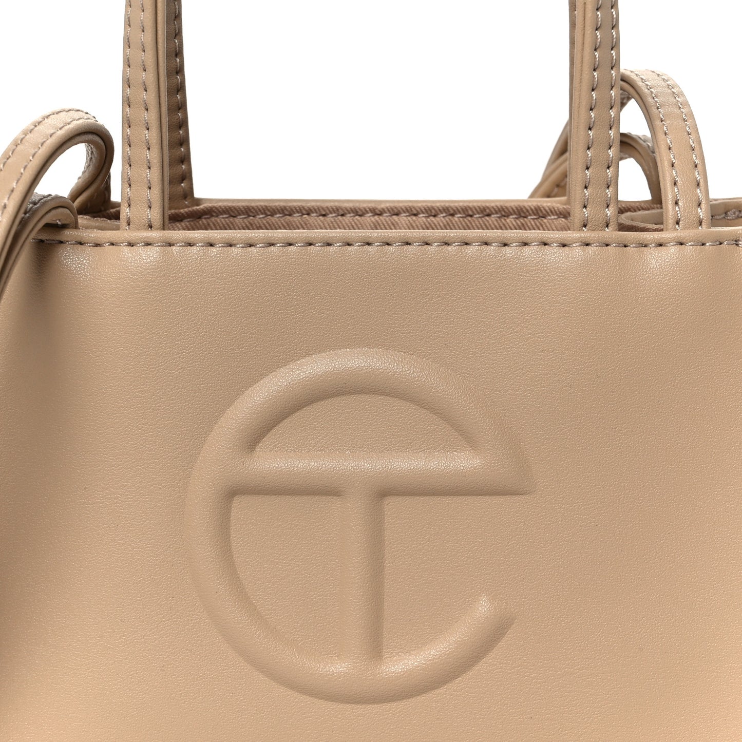 Vegan Leather Small Shopping Bag Cream