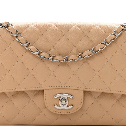 Chanel Caviar Quilted Medium Double Flap Beige 8 of 10