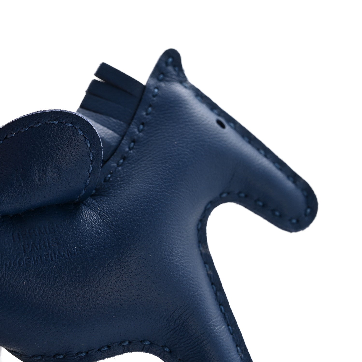Hermes Milo Lambskin Grigri Rodeo Horse Bag Charm PM Bleu Tie 3 of 4