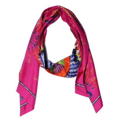 Hermes Silk Brazil Maxi Twilly Fuchsia 3 of 7