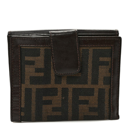Fendi Zucca Calfskin Compact Wallet Tobacco 1 of 7