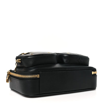 Louis Vuitton Calfskin Monogram Embossed Utility Crossbody Black 4 of 9