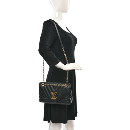 Louis Vuitton Calfskin LV New Wave Chain Bag Black 2 of 15