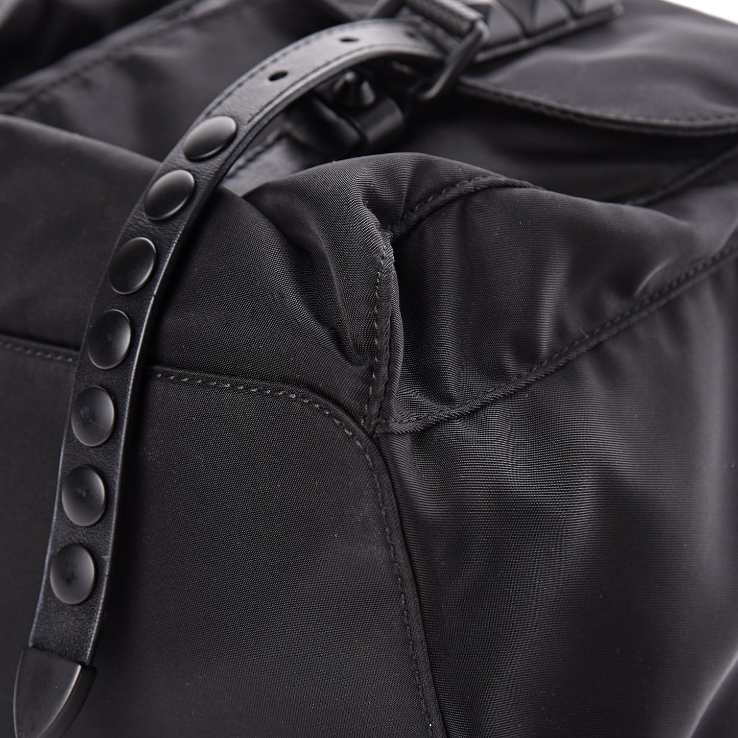 Nylon New Vela Monochrome Studded Backpack Black