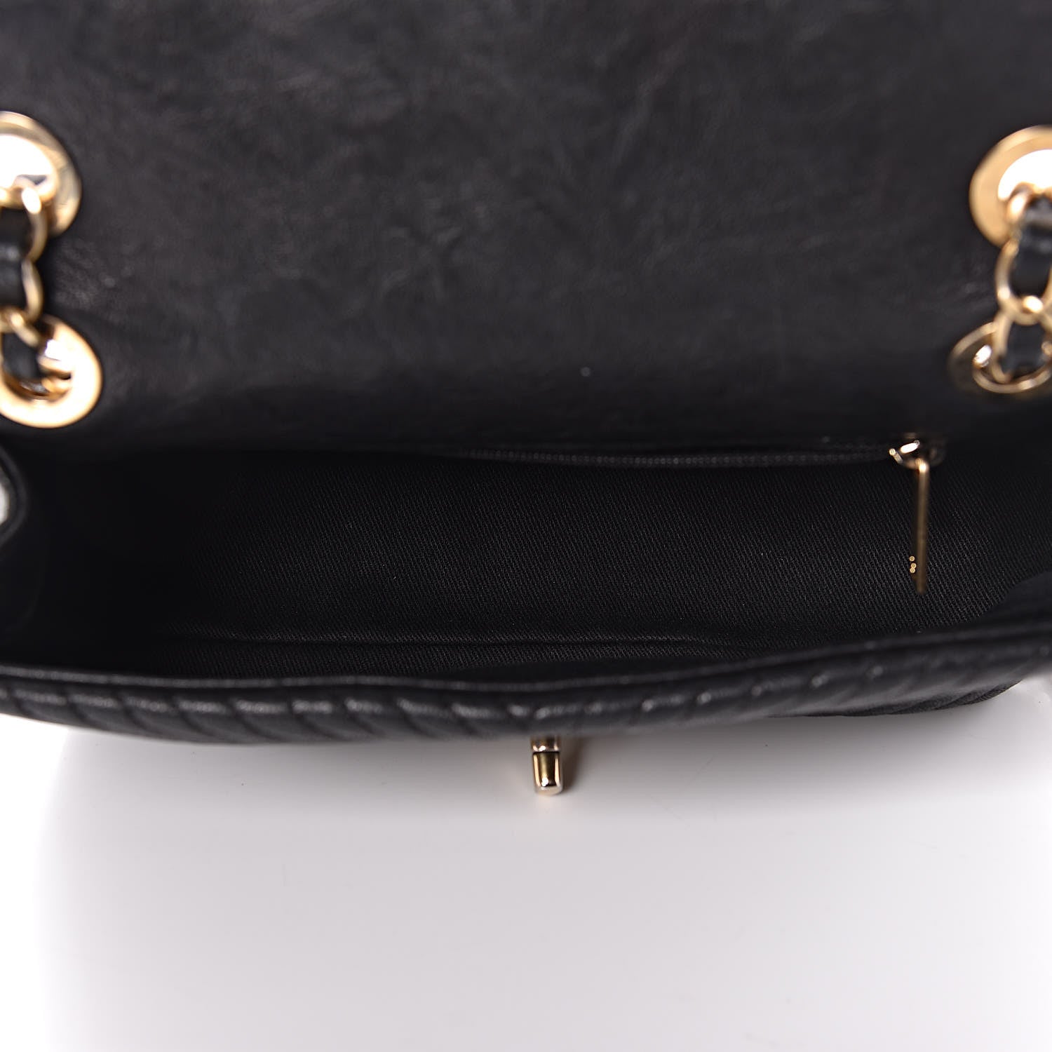 Chanel Calfskin Surpique Chevron Small Flap Black 5 of 10