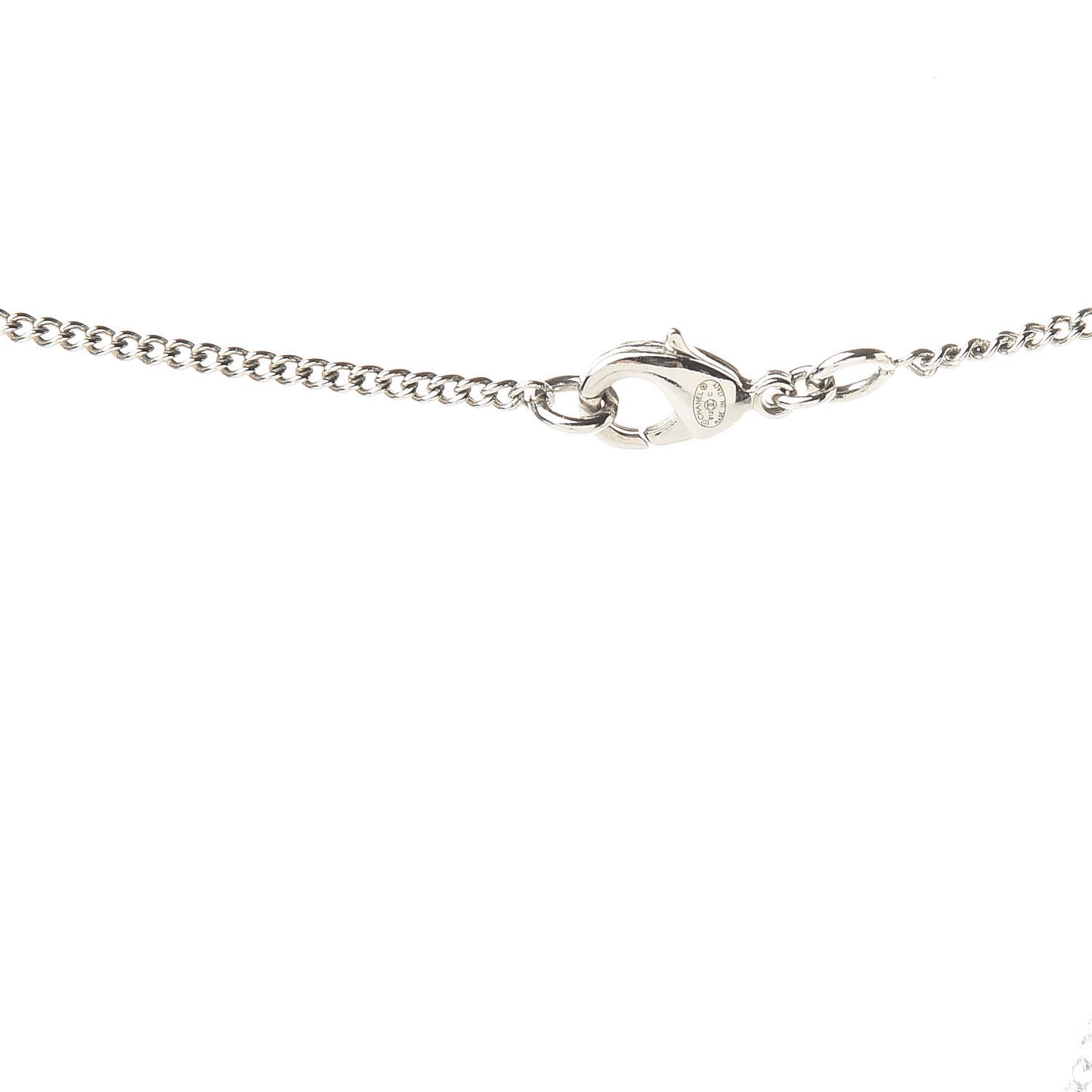 Crystal CC Ball Pendant Necklace Silver
