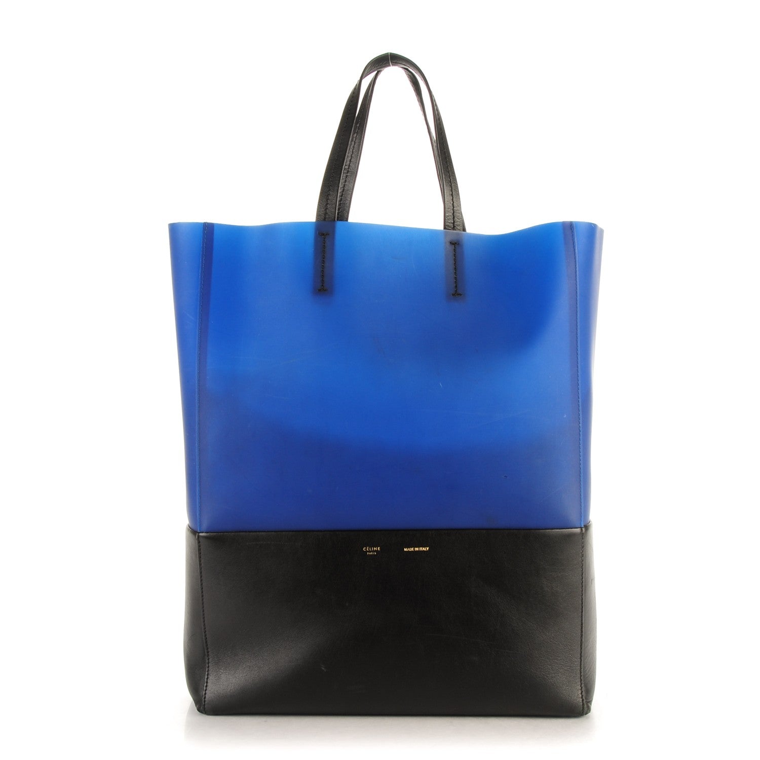 Celine Rubber Lambskin Vertical Cloudy Bi-Cabas Lagoon Black 1 of 8
