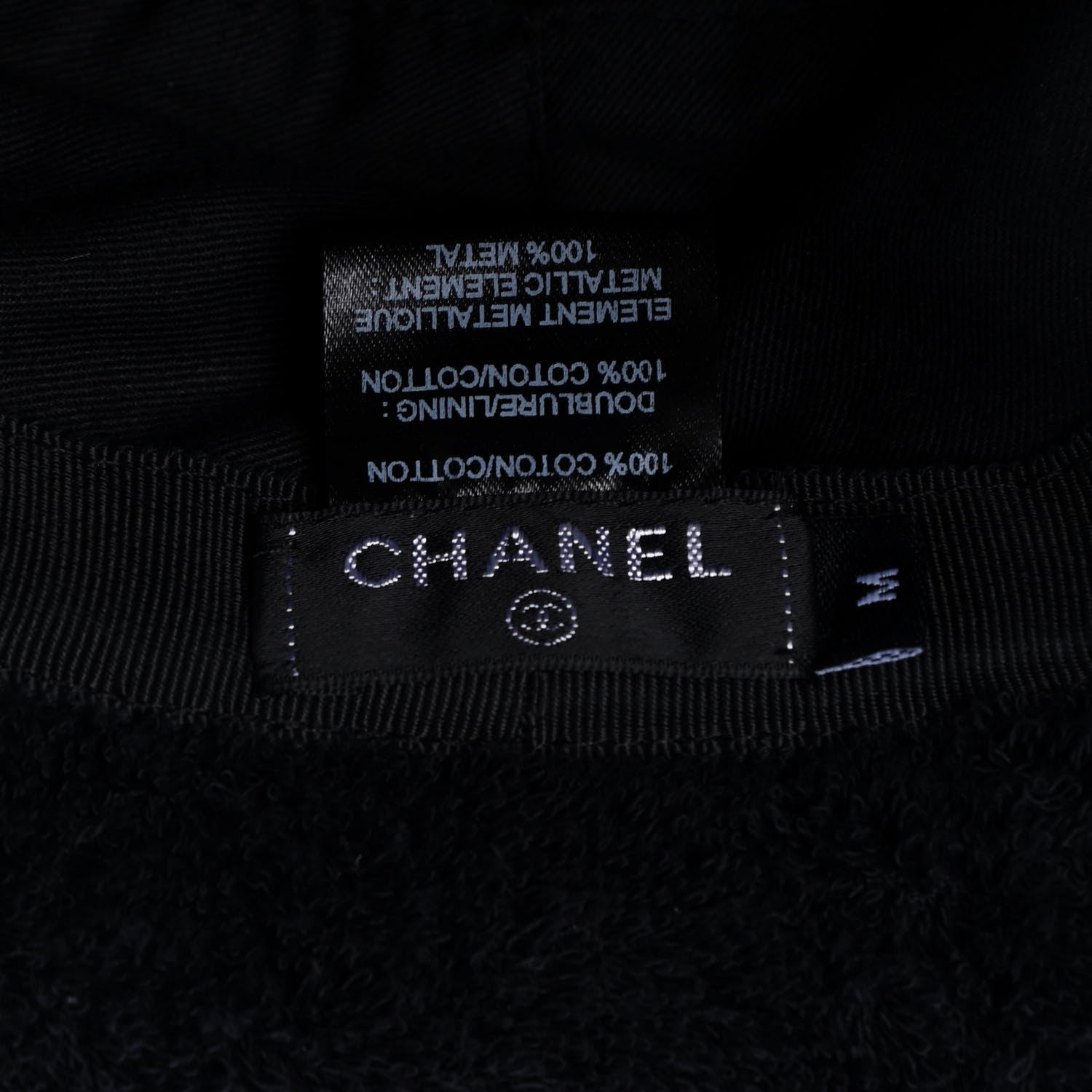 Chanel Terry Cloth CC Bucket Hat M Black 4 of 4
