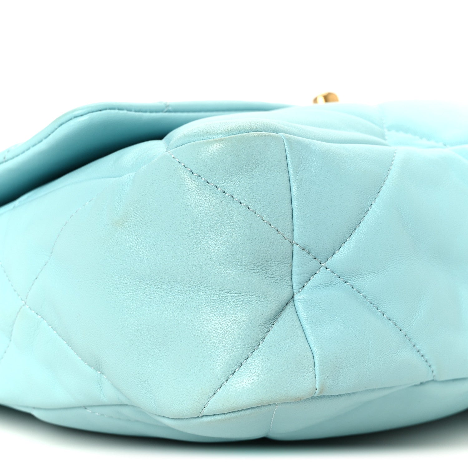 Chanel Lambskin Quilted Large Chanel 19 Flap Light Blue 9 of 10