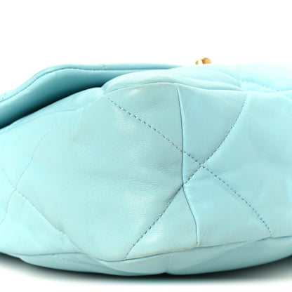 Chanel Lambskin Quilted Large Chanel 19 Flap Light Blue 9 of 10