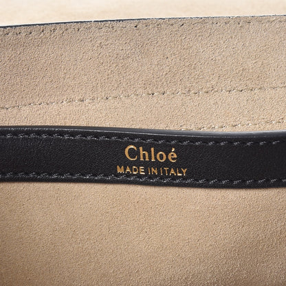 Chloe Calfskin Perforated Medium Hudson Double Carry Shoulder Bag Black 6 of 8