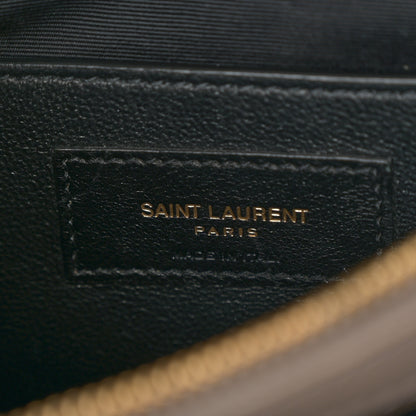 Saint Laurent Sheepskin Matelasse Chevron Monogram Medium College Bag Greyish Brown 7 of 14