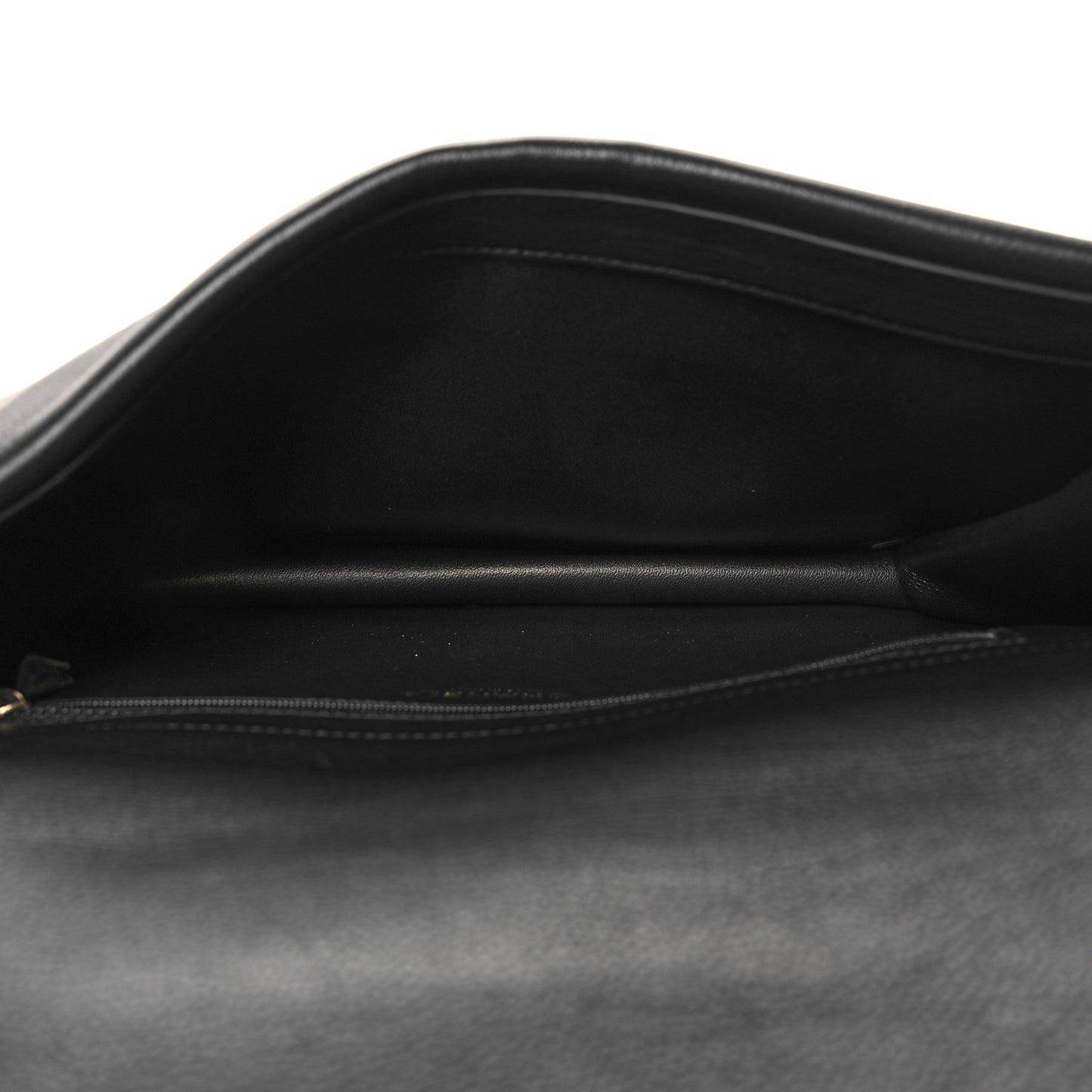 Calfskin Chevron Quilted Casual Trip Clutch Black