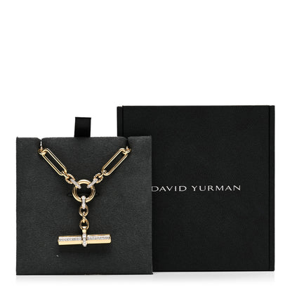 David Yurman 18K Yellow Gold Diamond 6.5mm Lexington Chain Toggle Necklace 5 of 5