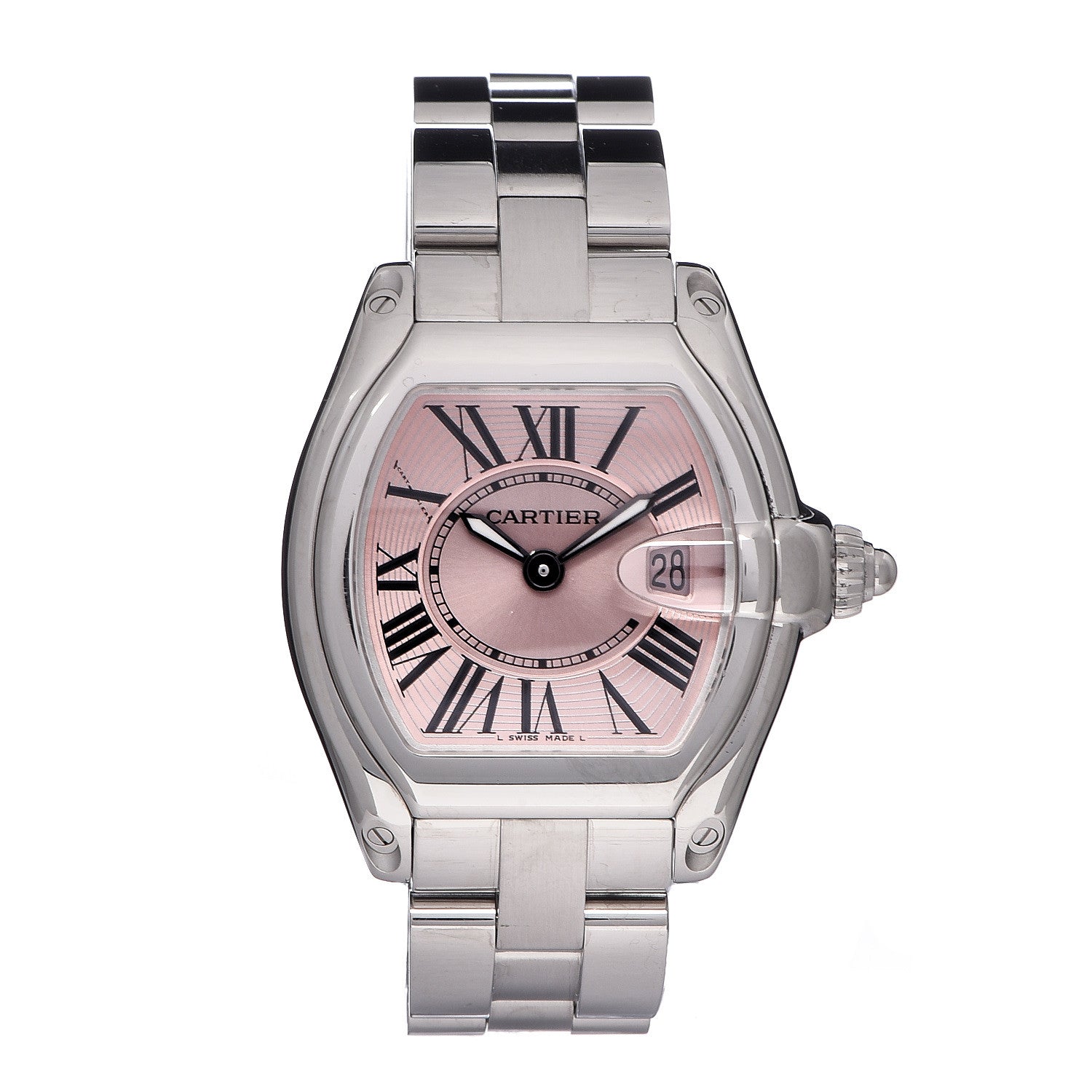 Cartier Stainless Steel 31mm Roadster Quartz Watch Pink 1 of 7