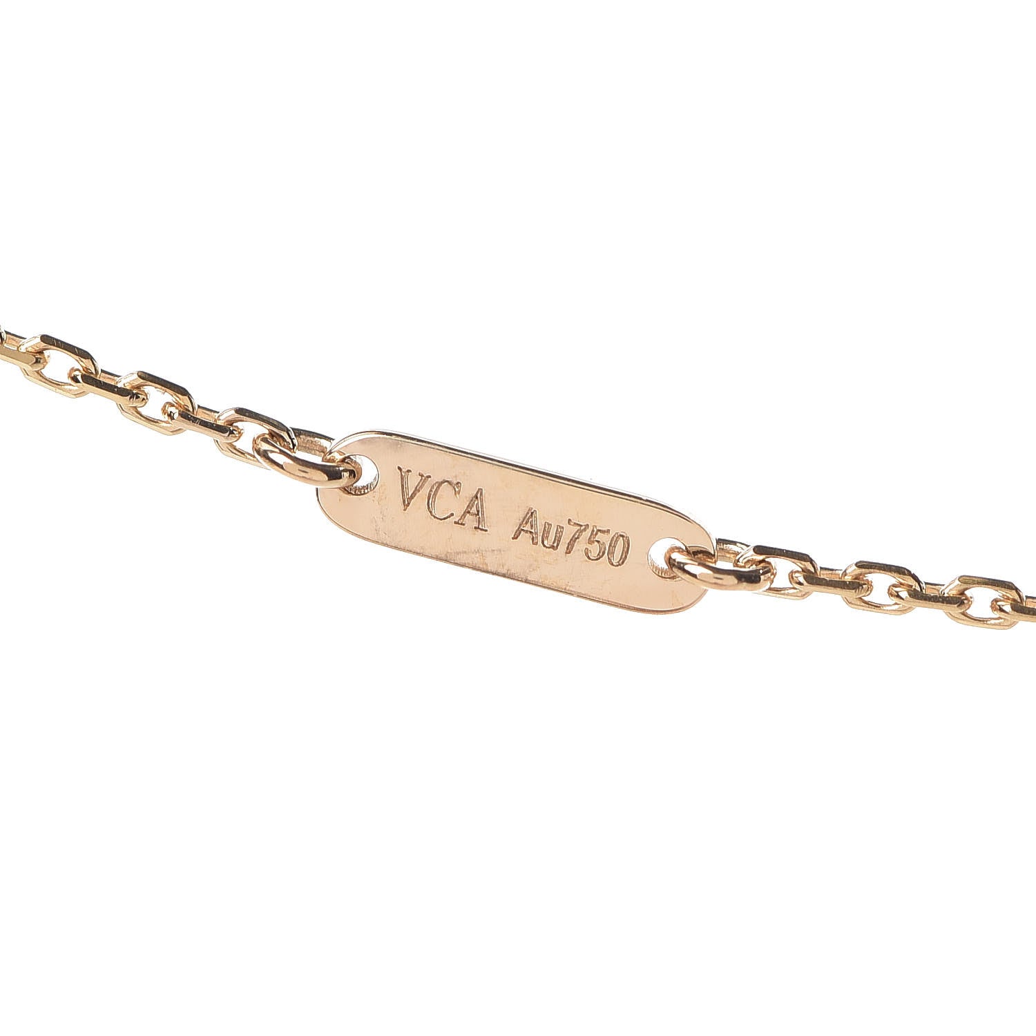 Van Cleef & Arpels 18K Yellow Gold Mother of Pearl Sweet Alhambra Pendant Necklace 4 of 7