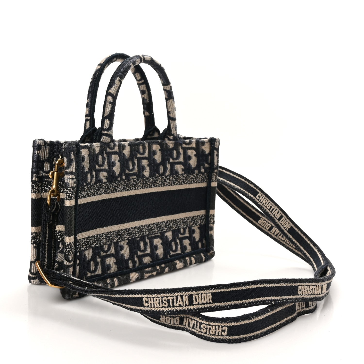 Christian Dior Oblique Mini Book Tote With Strap Blue Multicolor 3 of 10