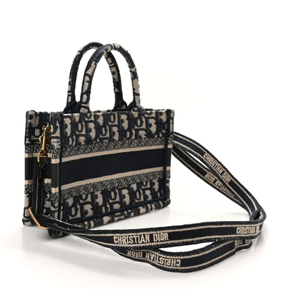 Christian Dior Oblique Mini Book Tote With Strap Blue Multicolor 3 of 10