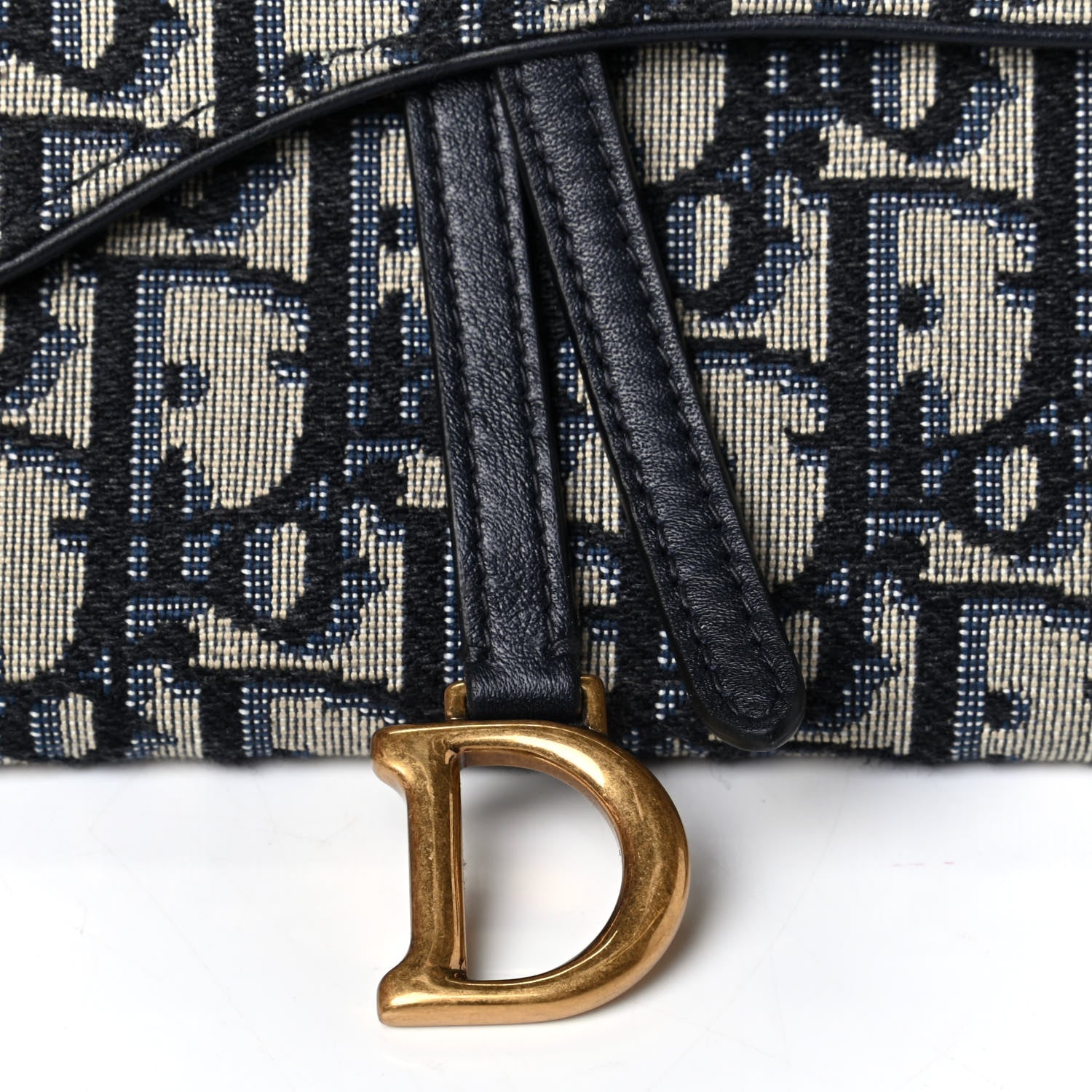 Christian Dior Oblique Saddle Chain Long Wallet Blue 7 of 8