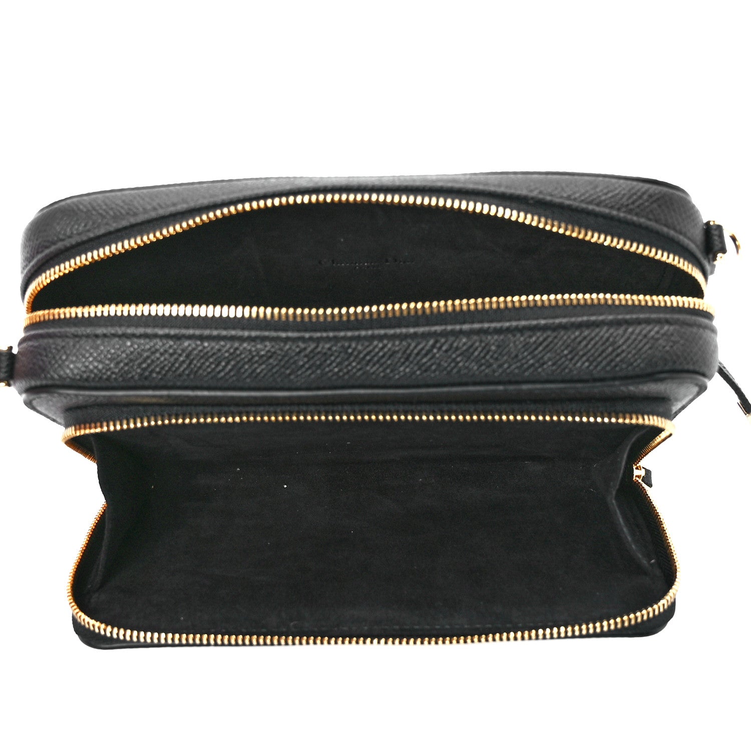 Christian Dior Grained Calfskin Caro Double Pouch Black 5 of 11