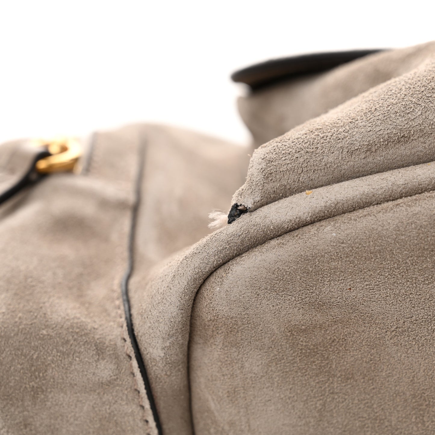 Suede Calfskin Medium Double Carry Camera Bag Motty Grey