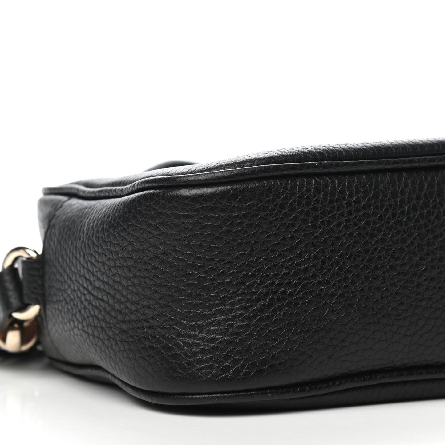 Pebbled Calfskin Small Soho Disco Bag Black