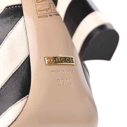 Gucci Malaga Kid Zebra Inlay Lesley Mary Jane Pumps 37.5 Mystic White Black 7 of 8